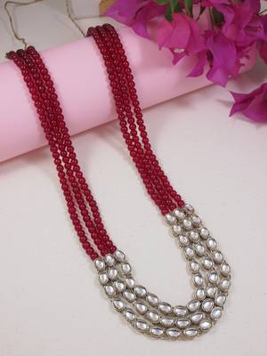 multi layered traditional dulha moti mala with beaded maharaja haar/groom necklace for men  1
