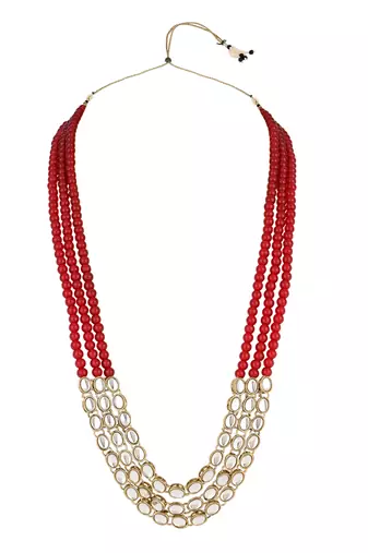 multi layered traditional dulha moti mala with beaded maharaja haar/groom necklace for men 