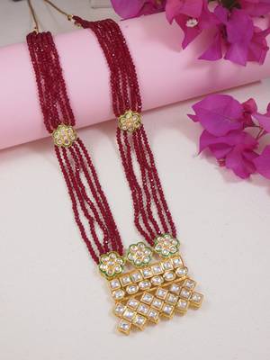 5 layered traditional dulha moti mala with beaded maharaja haar/groom necklace for men  1