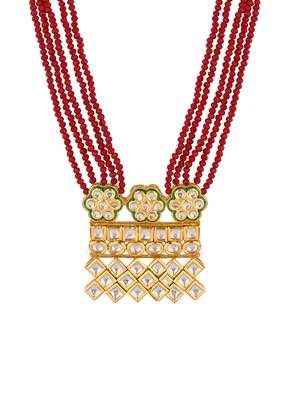 5 layered traditional dulha moti mala with beaded maharaja haar/groom necklace for men  2