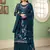 Blue georgette embroidery designer sharara suit