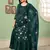 Dark green georgette embroidery designer sharara suit