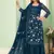 Royal blue georgette embroidery designer sharara suit