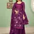 Violet georgette embroidery designer sharara suit