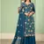 Aqua blue georgette embroidery designer sharara suit