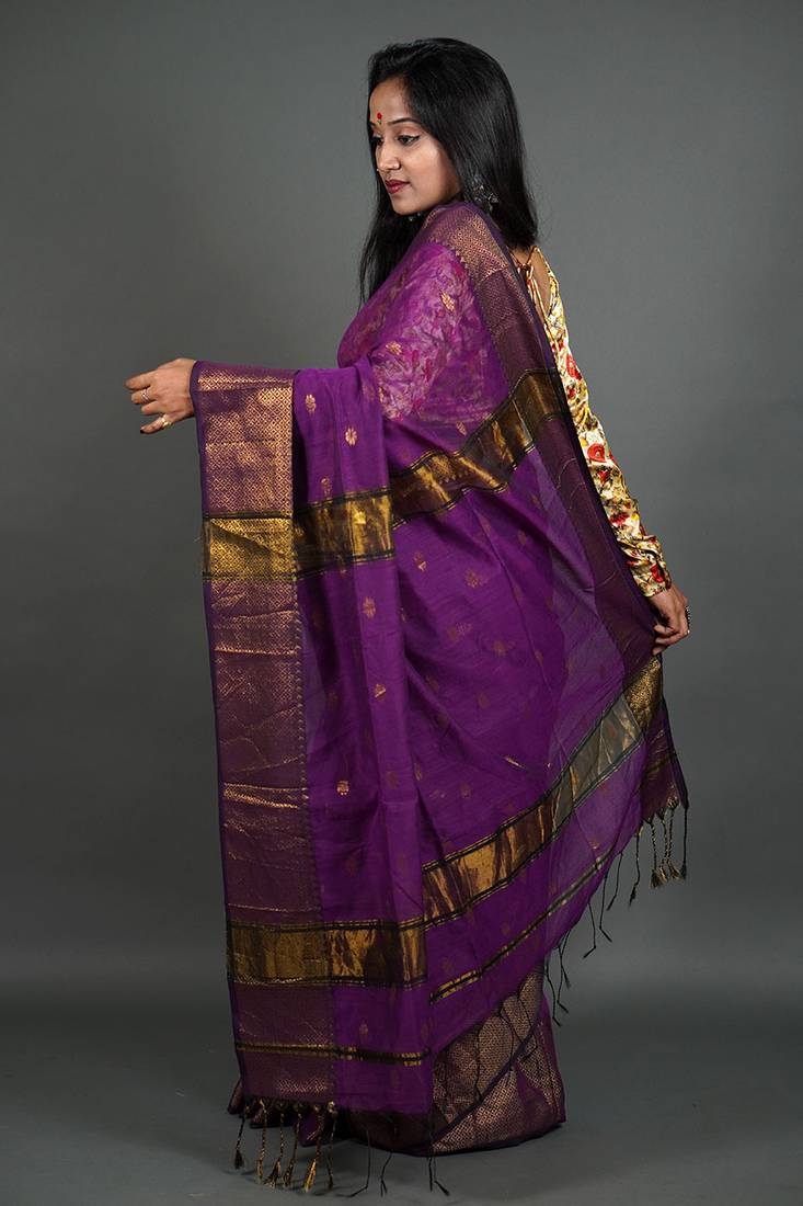 Baigani Hand Buti Saree