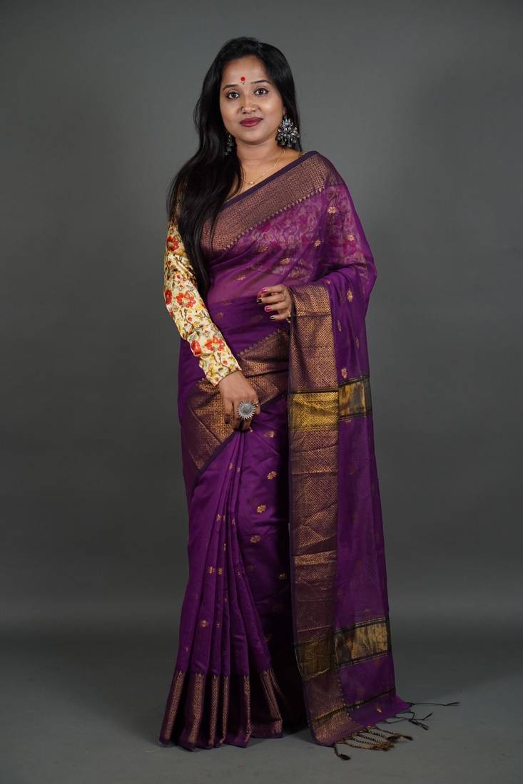 Baigani Hand Buti Saree