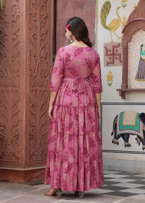 Sa Rasa Pink Anarkali Flared Gown/Kurta 2