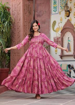 Sa Rasa Pink Anarkali Flared Gown/Kurta 3
