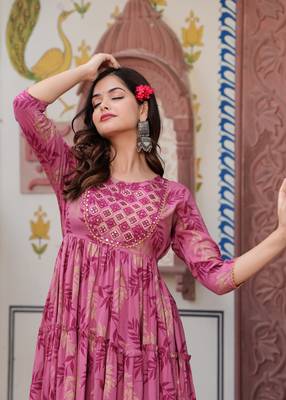 Sa Rasa Pink Anarkali Flared Gown/Kurta 5