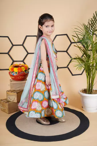 Mustard Multicolour Lehenga Choli 