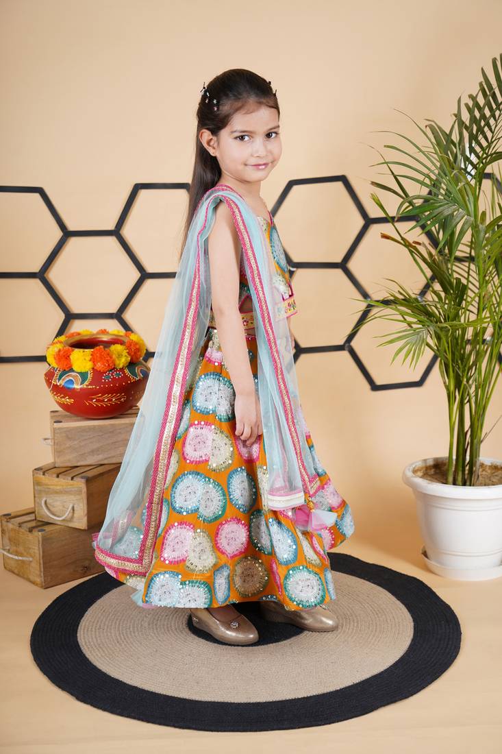 Mustard Multicolour Lehenga Choli 