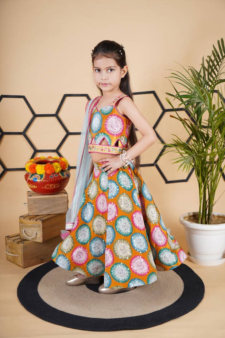 Mustard Multicolour Lehenga Choli 