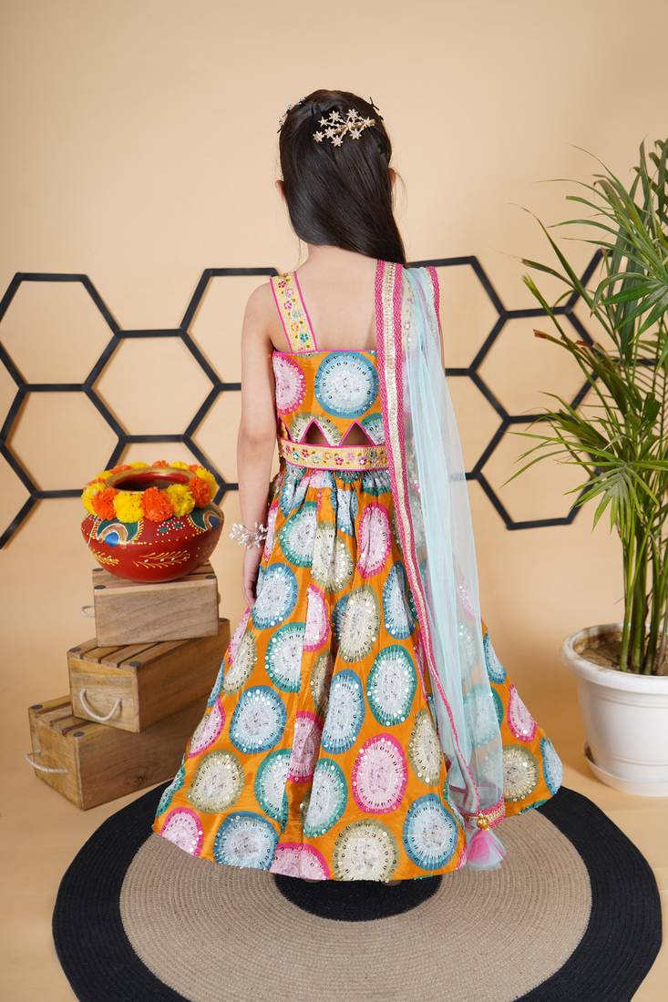 Mustard Multicolour Lehenga Choli 