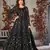Black embroidered butterfly net semi stitched anarkali suit