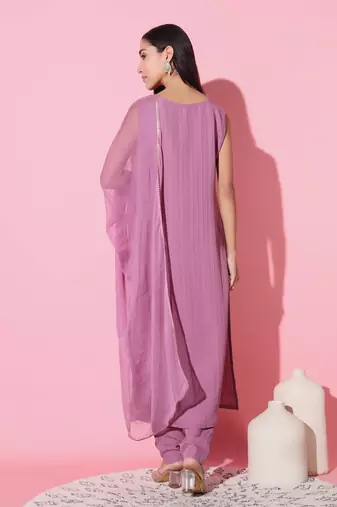 Onion Art Silk Fabric Straight Kurta, Pant and Dupatta Set