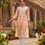 women peach viscose rayon solid embroidered chikankari straight kurta