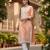 women peach viscose rayon solid embroidered chikankari straight kurta