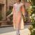 women peach viscose rayon solid embroidered chikankari straight kurta