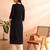 women black viscose rayon solid embroidered straight kurta