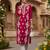women red rayon blend solid embroidered chikankari straight Only kurta
