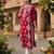 women red rayon blend solid embroidered chikankari straight Only kurta