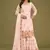 Peach georgette embroidery designer sharara suit