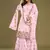 Pink georgette embroidery designer sharara suit