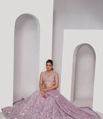 Lialc paisley and floral patterns of sequins and thread work bridal wear lehenga