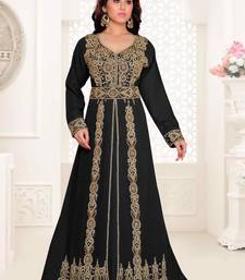 Black color Full Sleeves Handmade Moroccan Kaftan 