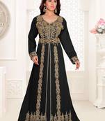 Black color luxurious Full Sleeves Handmade Moroccan Kaftan .