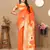 Orange zari weaving tassel pallu work soft silk saree