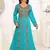 Cyan color Full Sleeves Handmade Moroccan Kaftan 