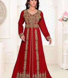 Maroon color Full Sleeves Handmade Moroccan Kaftan 