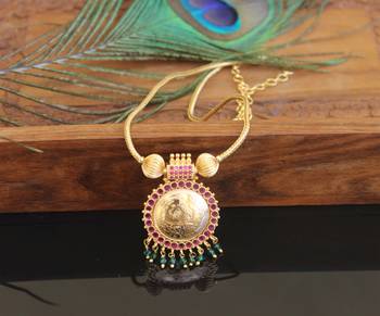 Designer gold plated temple necklace 1