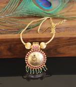 Designer gold plated temple necklace