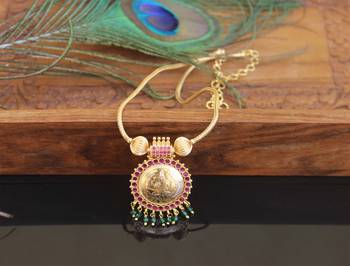 Designer gold plated temple necklace 2