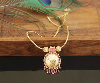 Designer gold plated temple necklace 1