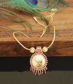 Designer gold plated temple necklace