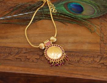 Designer gold plated temple necklace 2