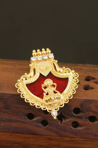 Kerala style gold plated temple palakka pendant