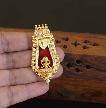 Kerala style gold plated temple palakka pendant 2