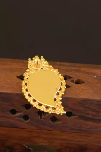 Kerala style gold plated temple palakka pendant