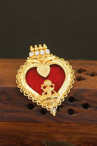 Kerala style gold plated temple palakka pendant