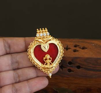 Kerala style gold plated temple palakka pendant 2
