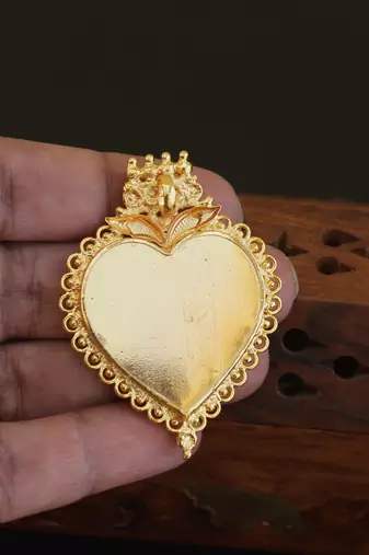 Kerala style gold plated temple palakka pendant