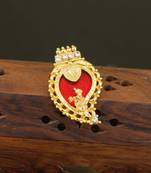 Kerala style gold plated palakka krishna pendant