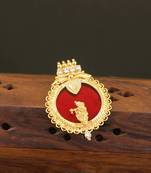 Kerala style gold plated palakka krishna pendant