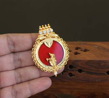 Kerala style gold plated palakka krishna pendant 2