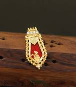 Kerala style gold plated palakka krishna pendant